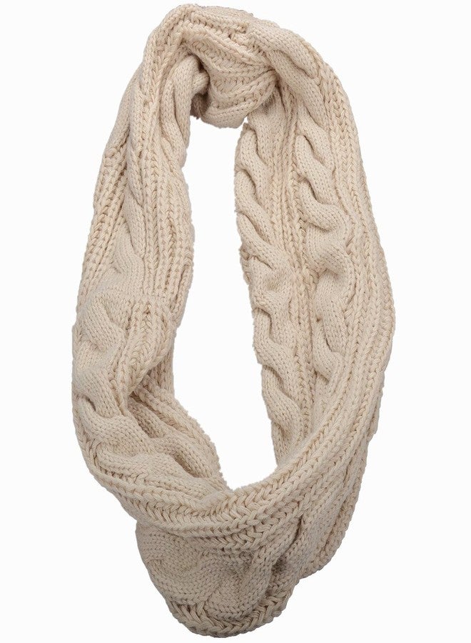 NEOSAN Womens Thick Ribbed Knit Winter Infinity Circle Loop Scarf Twist Khaki - Image 3